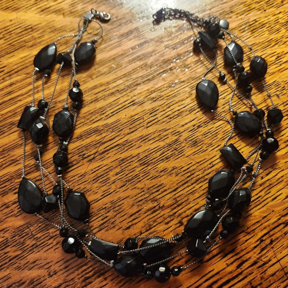 Black Beaded Necklace